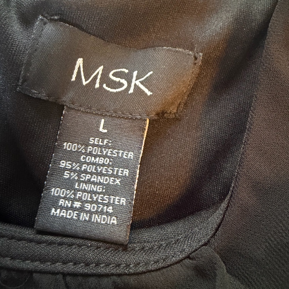 MSK Black Chiffon Overlay Jumpsuit Large NEW - Picture 14 of 16